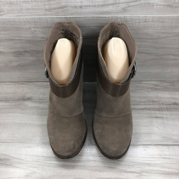 BCBG Ankle Boots Women's 8 Paris Kerinax Brown Suede Booties - Picture 6 of 10